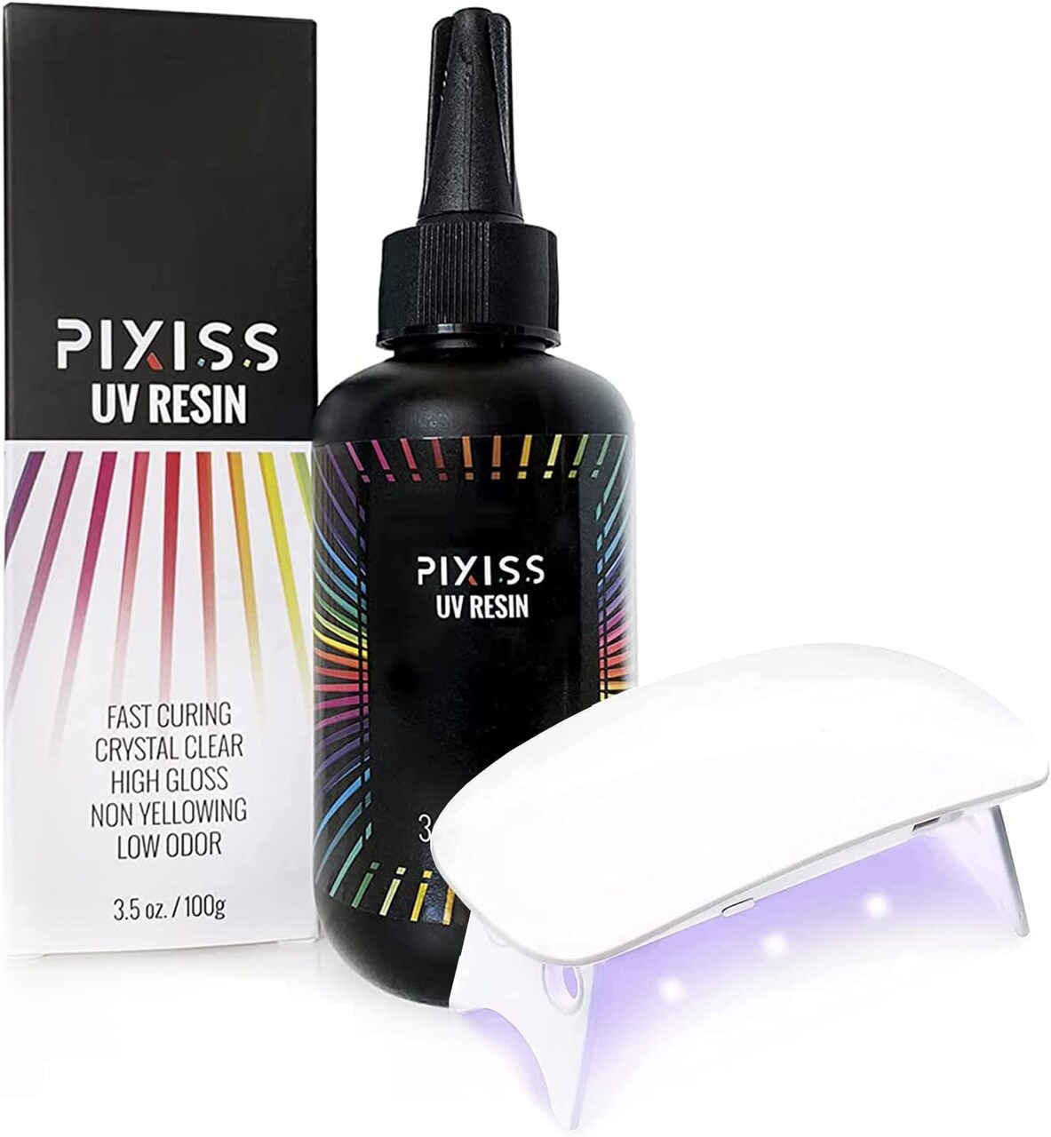 UV Light Epoxy Craft Resin Kit - Pixiss UV Resin Kit with UV Light and Accessories